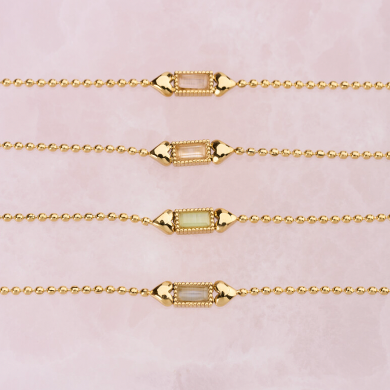 MY JEWELLERY MY JEWELLERY - Armband goud met lavendel kleurige  steen