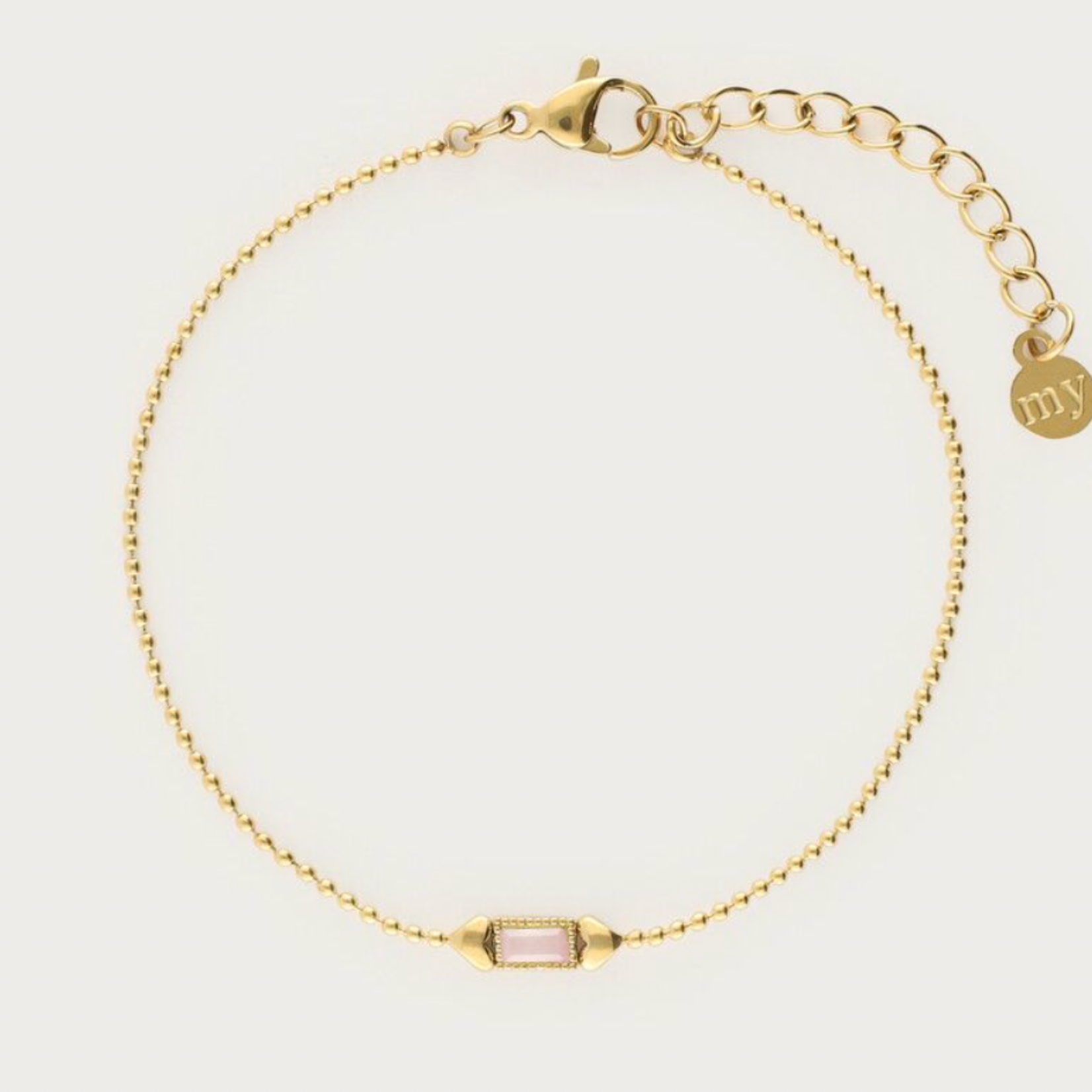 MY JEWELLERY MY JEWELLERY - Armband goud met licht roze steen