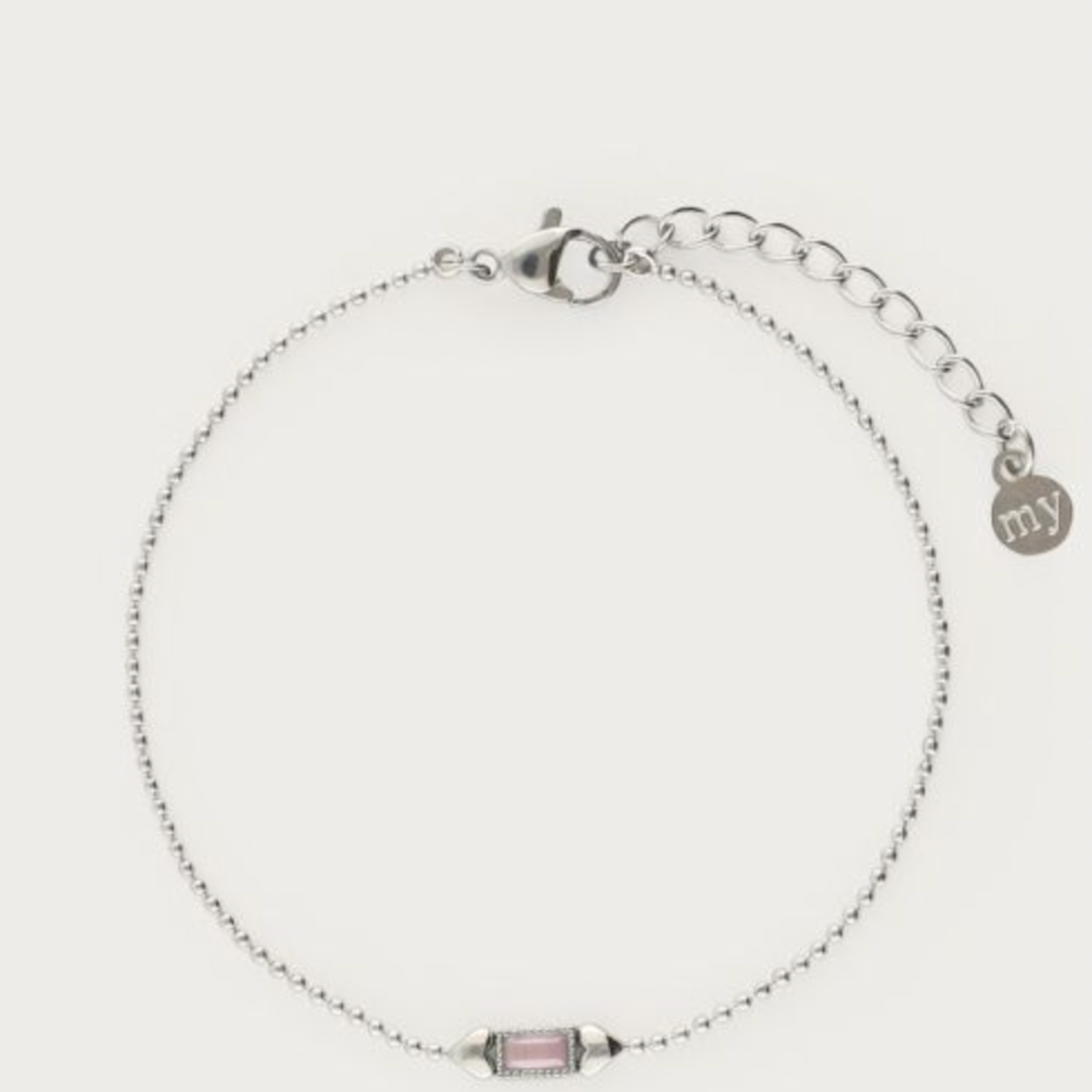 MY JEWELLERY MY JEWELLERY - Armband zilver met licht roze steen