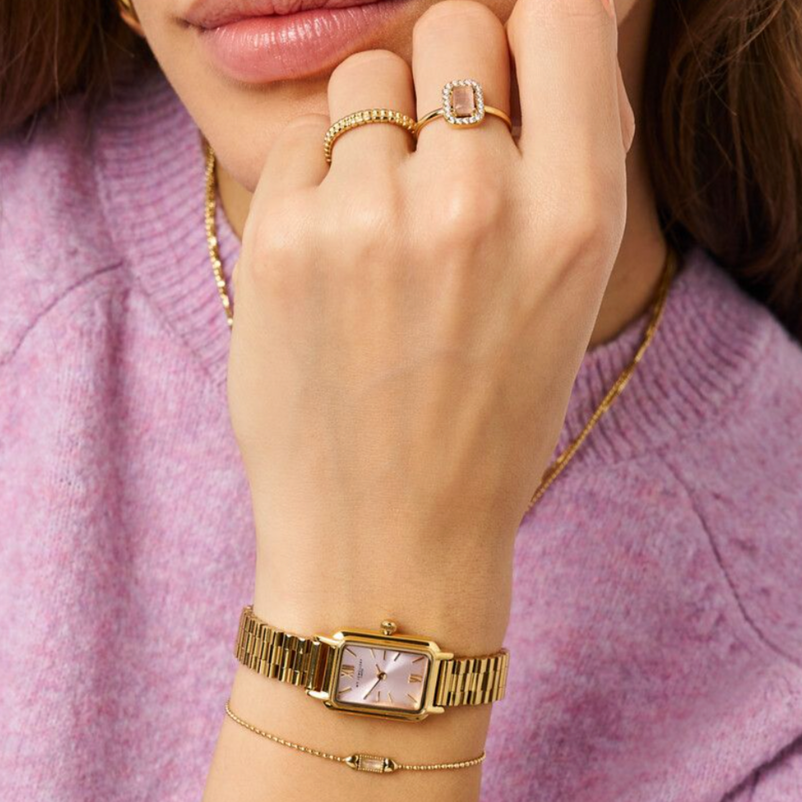 MY JEWELLERY MY JEWELLERY - Armband zilver met licht roze steen