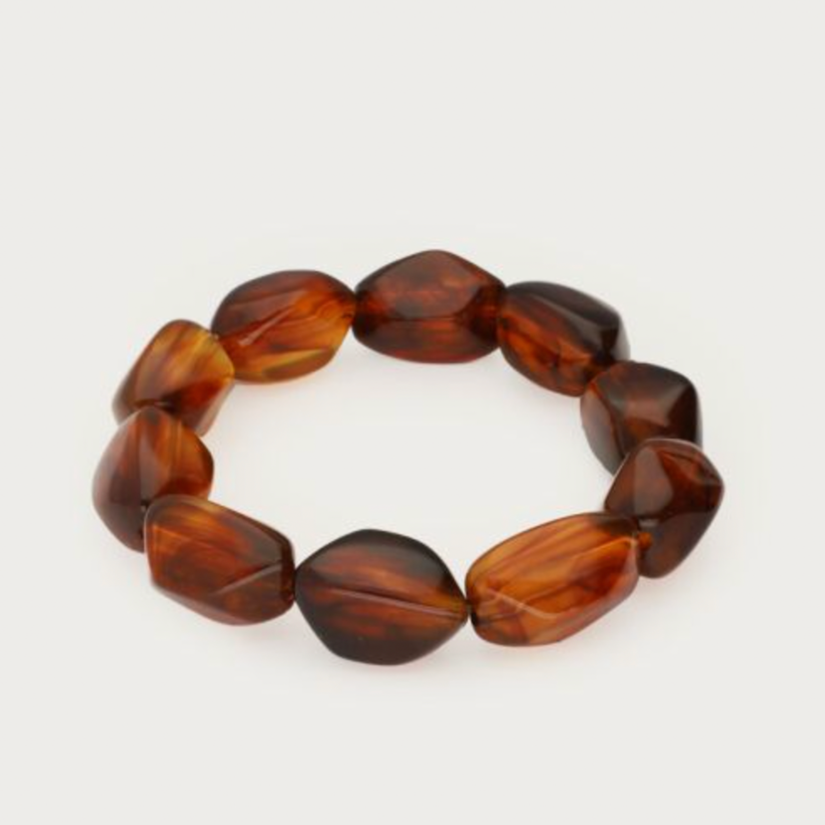 MY JEWELLERY MY JEWELLERY - Bruine armband met ovalen kralen