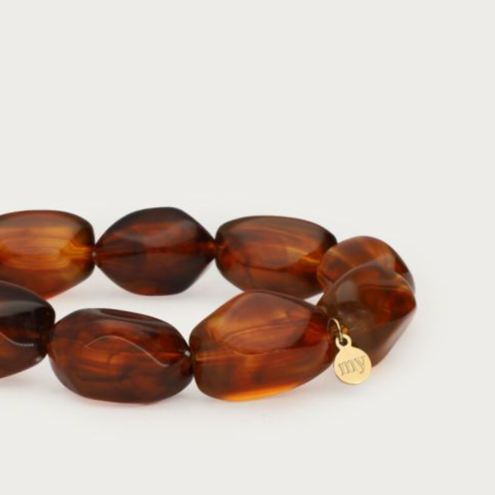 MY JEWELLERY MY JEWELLERY - Bruine armband met ovalen kralen