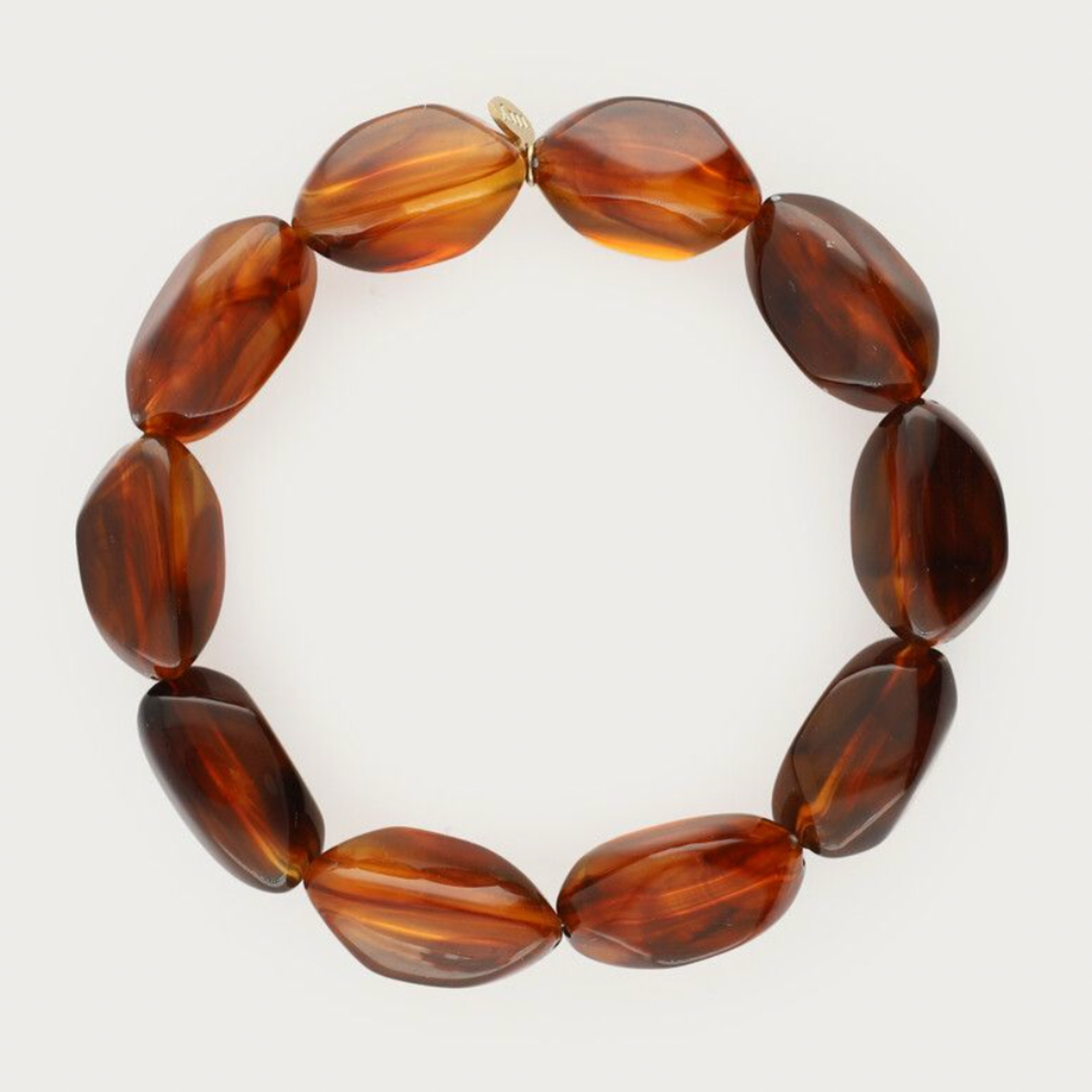 MY JEWELLERY MY JEWELLERY - Bruine armband met ovalen kralen