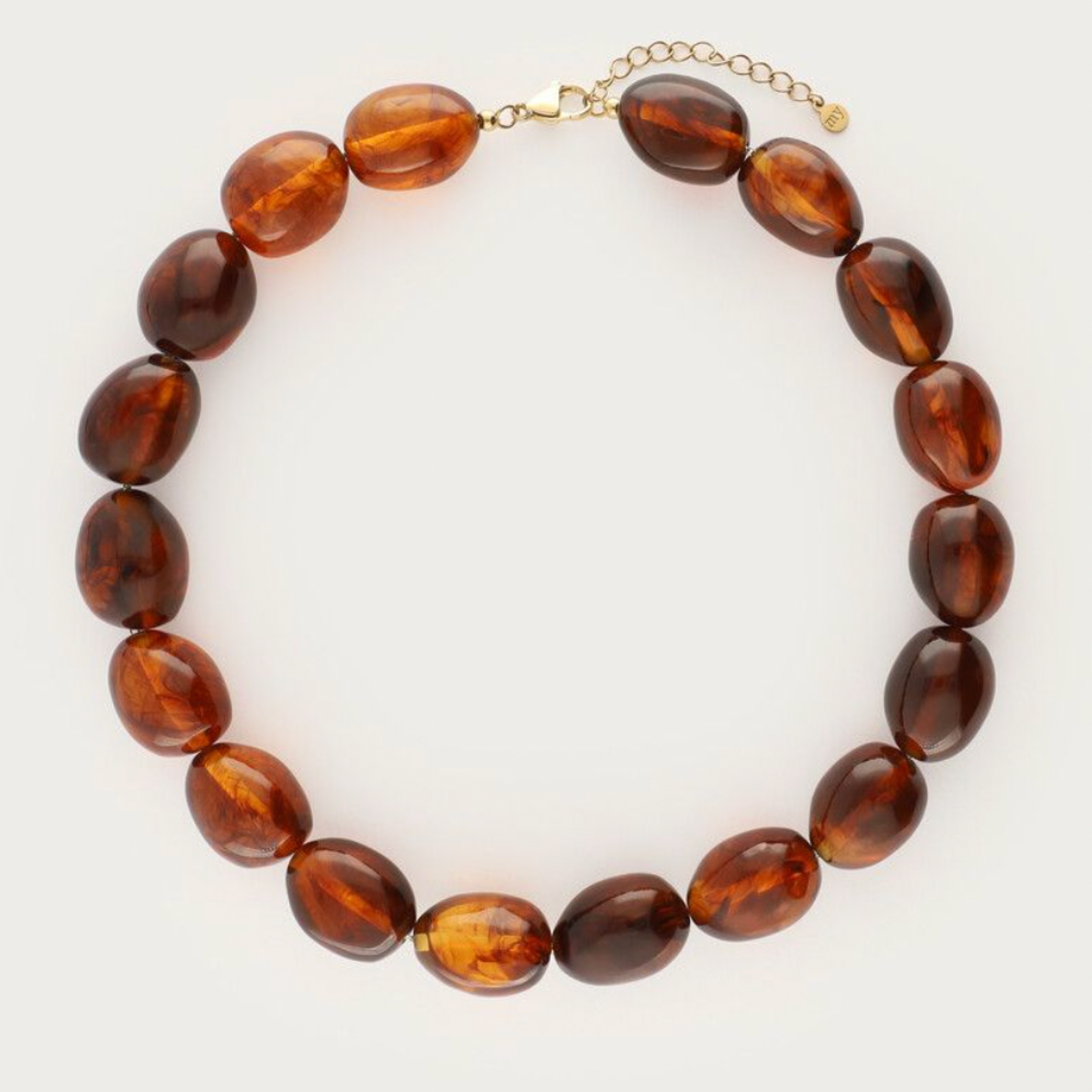 MY JEWELLERY MY JEWELLERY - Bruine ketting met statement ovalen kralen