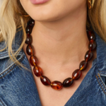 MY JEWELLERY MY JEWELLERY - Bruine ketting met statement ovalen kralen