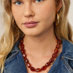 MY JEWELLERY MY JEWELLERY - Bruine ketting met ovalen kralen