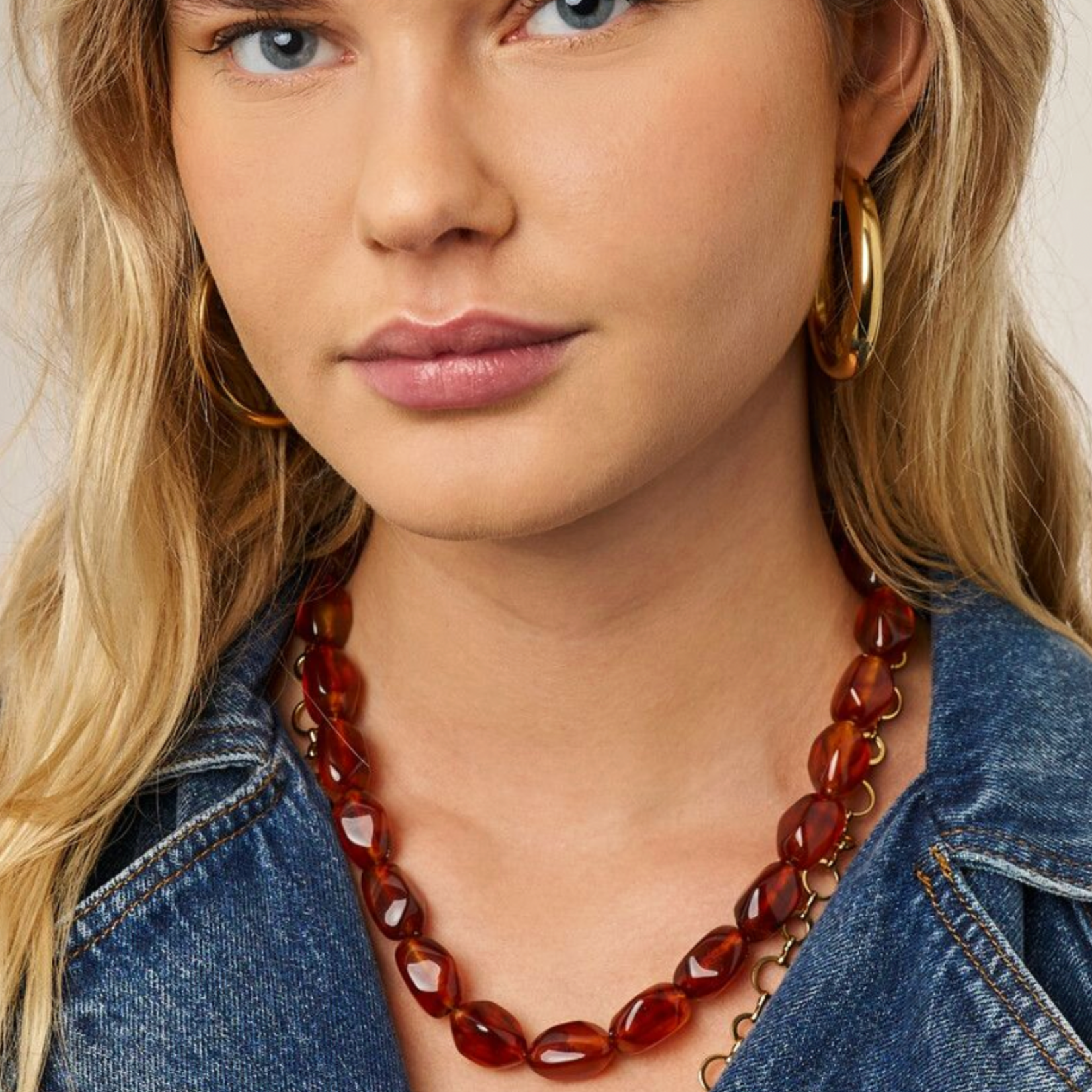 MY JEWELLERY MY JEWELLERY - Bruine ketting met ovalen kralen