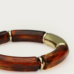 MY JEWELLERY MY JEWELLERY - Bruine statement elastieken kralenarmband