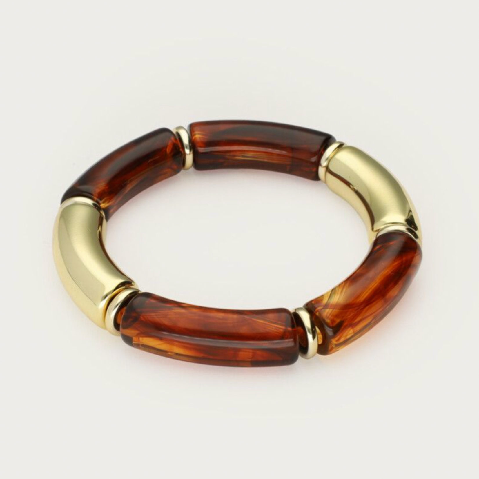 MY JEWELLERY MY JEWELLERY - Bruine statement elastieken kralenarmband