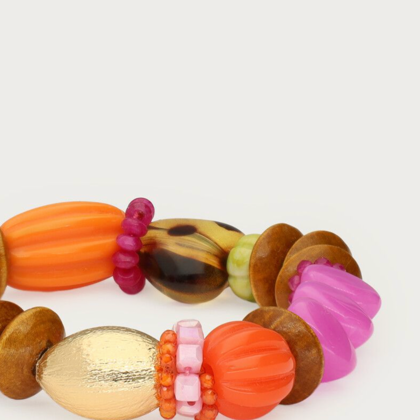 MY JEWELLERY MY JEWELLERY - Multikleur statement elastieken kralenarmband met imitatieparel