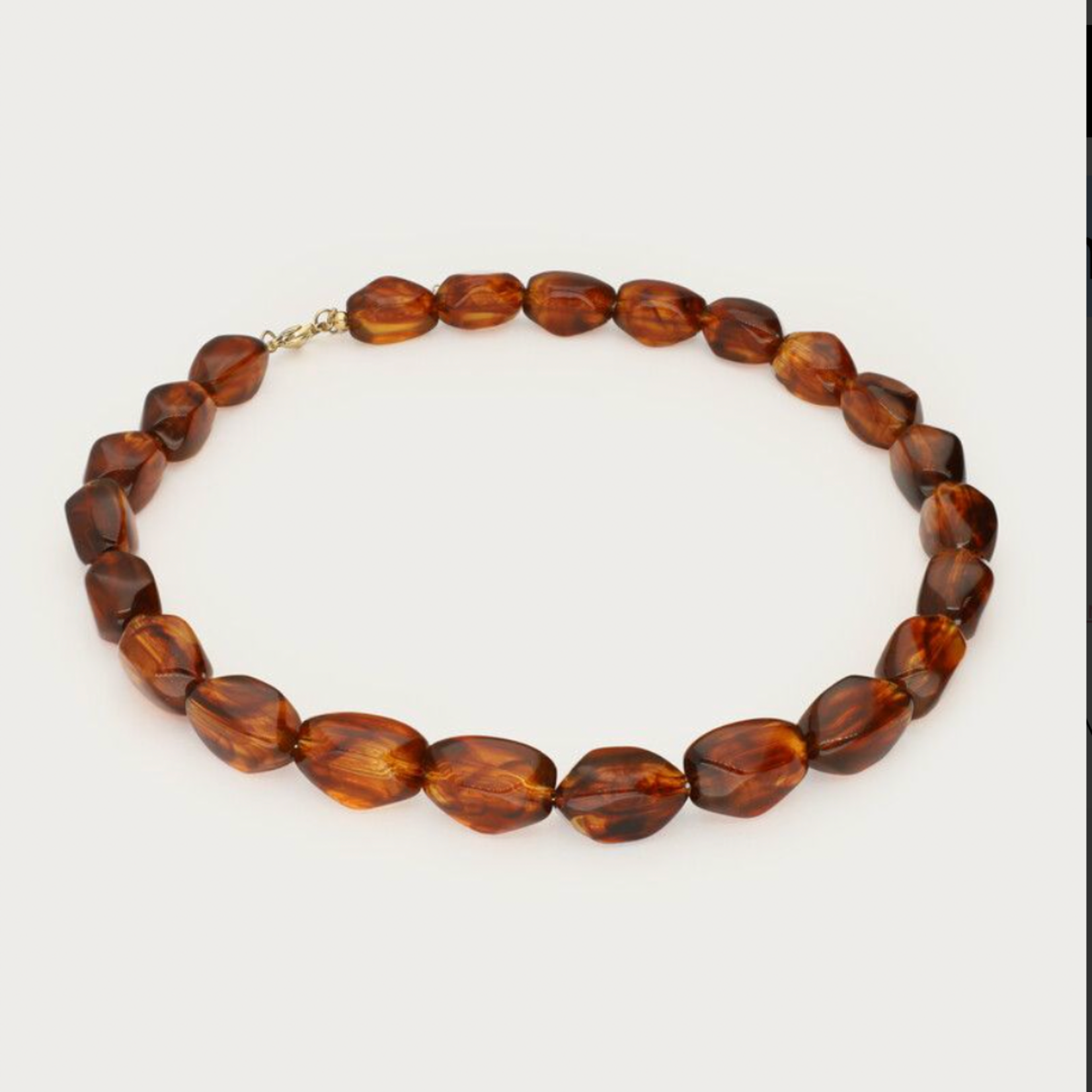 MY JEWELLERY MY JEWELLERY - Bruine statement ketting met ovalen kralen