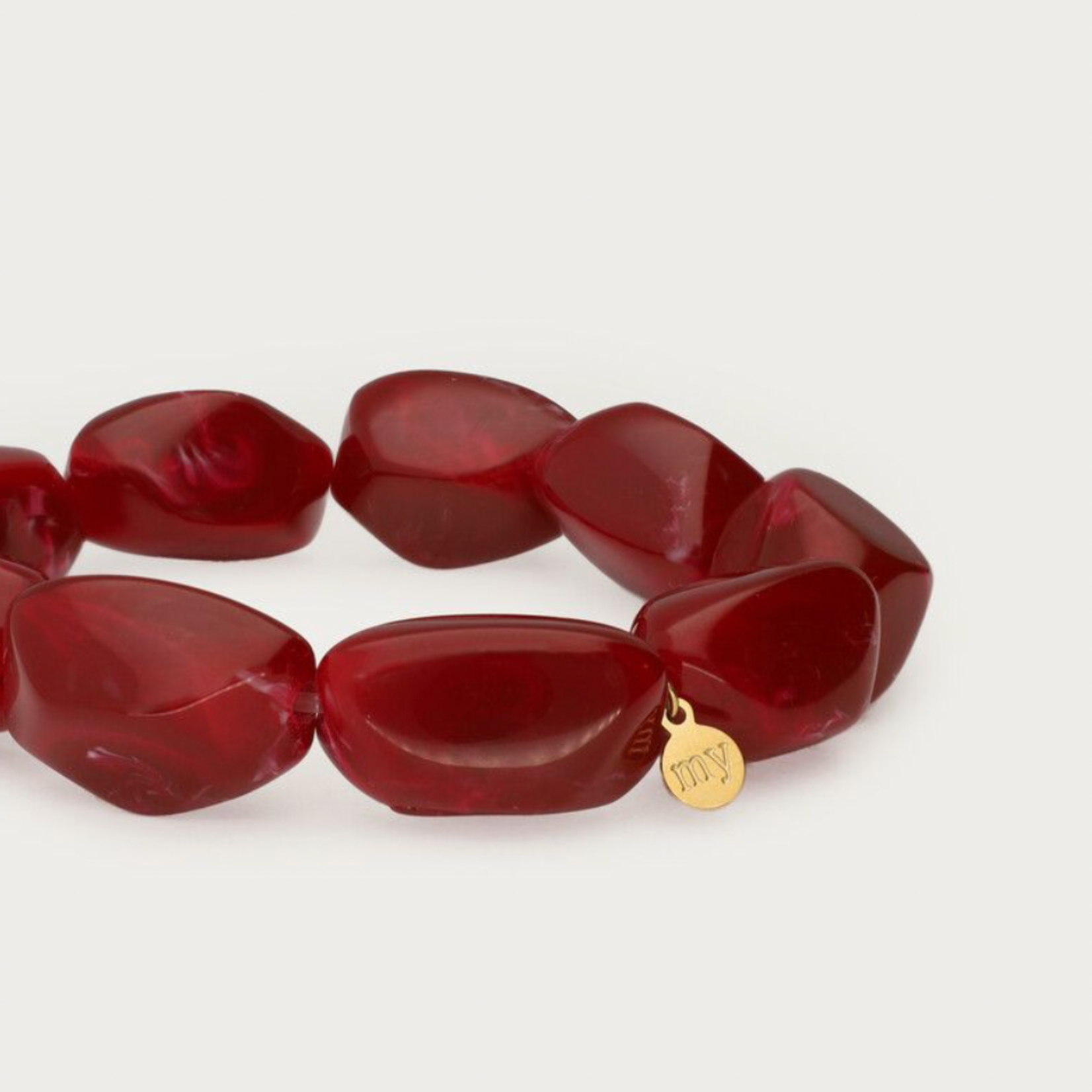 MY JEWELLERY MY JEWELLERY - Burgundy armband met ovalen kralen