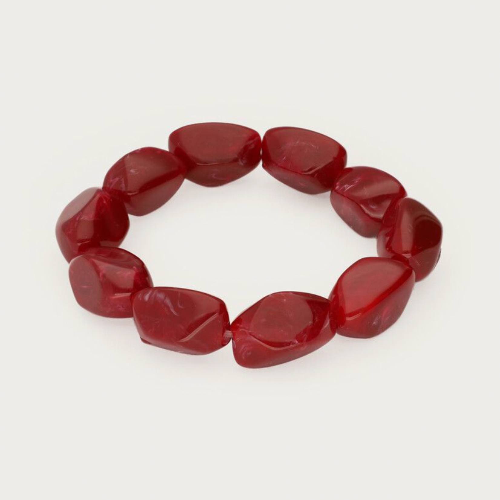 MY JEWELLERY MY JEWELLERY - Burgundy armband met ovalen kralen