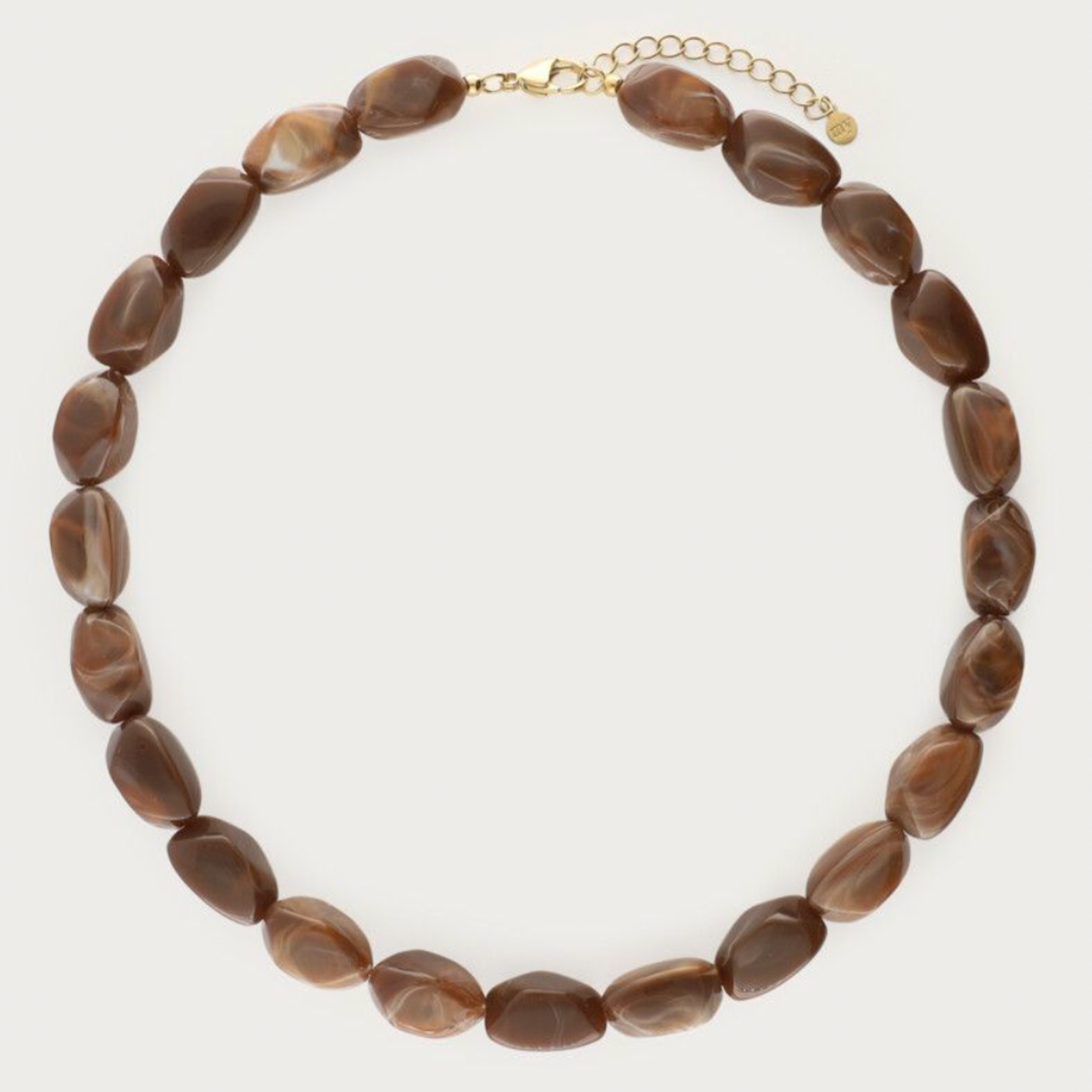 MY JEWELLERY MY JEWELLERY - Donkerbruine statement ketting met ovalen kralen