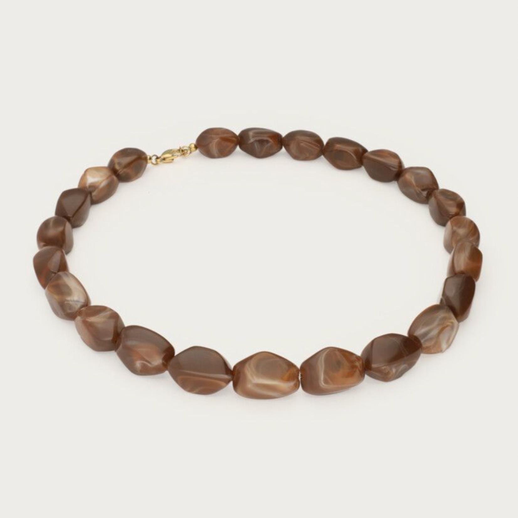 MY JEWELLERY MY JEWELLERY - Donkerbruine statement ketting met ovalen kralen