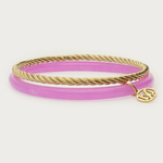 MY JEWELLERY MY JEWELLERY - Fuchsia met gouden dunne bangle set