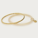 MY JEWELLERY MY JEWELLERY - Beige met gouden dunne bangle set