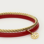 MY JEWELLERY MY JEWELLERY - Donkerrode met gouden dunne bangle set