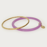 MY JEWELLERY MY JEWELLERY - Paarse met gouden dunne bangle set