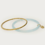 MY JEWELLERY MY JEWELLERY - Licht blauwe met gouden dunne bangle set