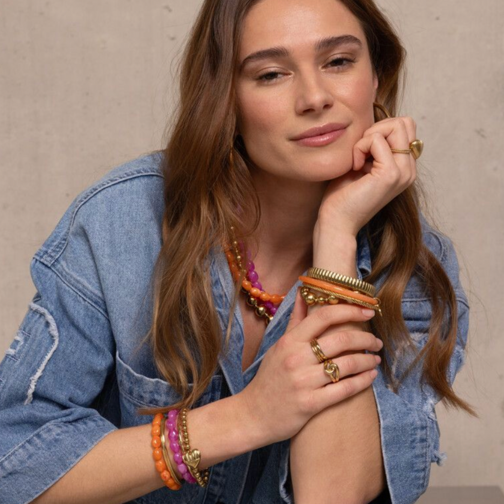 MY JEWELLERY MY JEWELLERY - Oranje kralenarmband