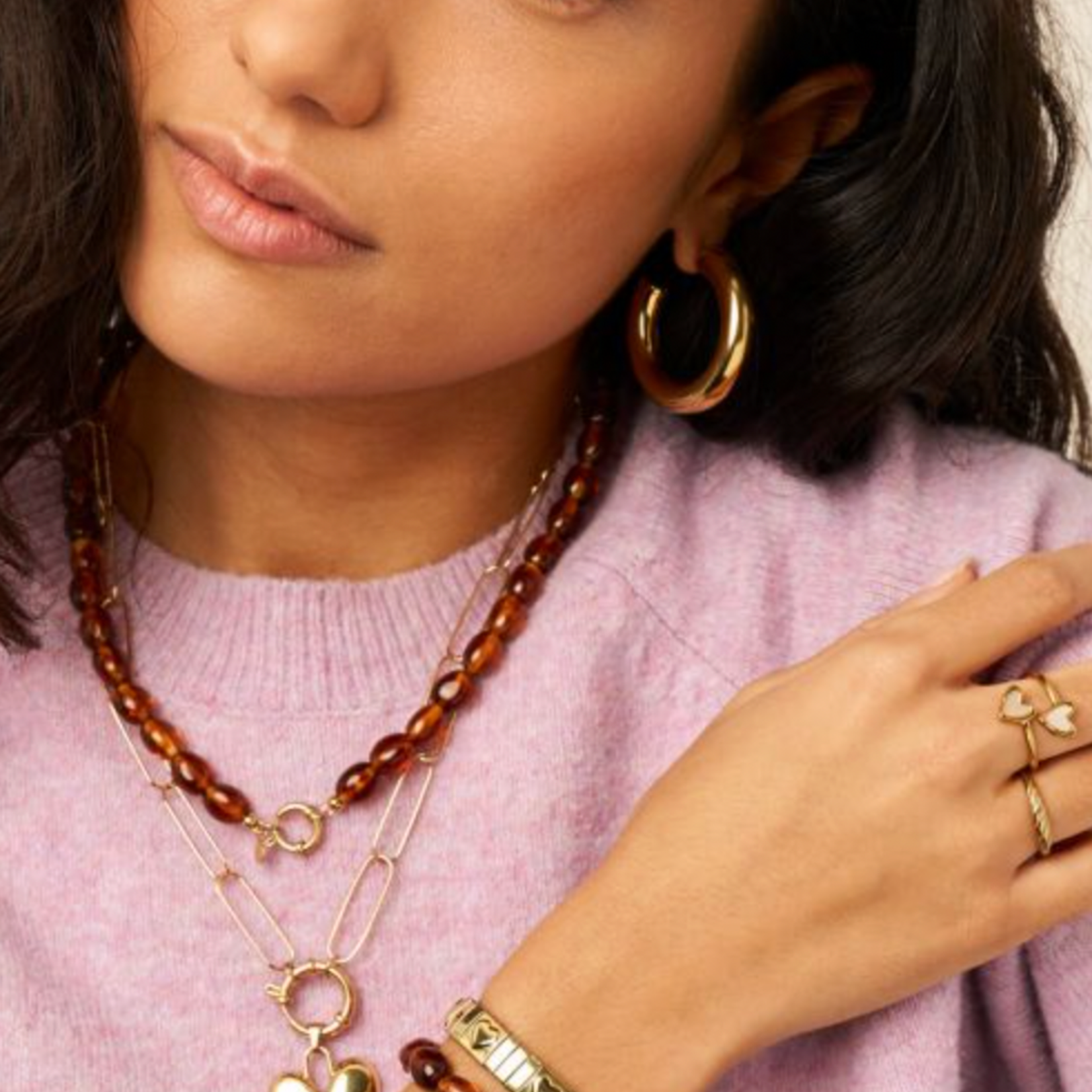 MY JEWELLERY MY JEWELLERY - Bruine kralenarmband