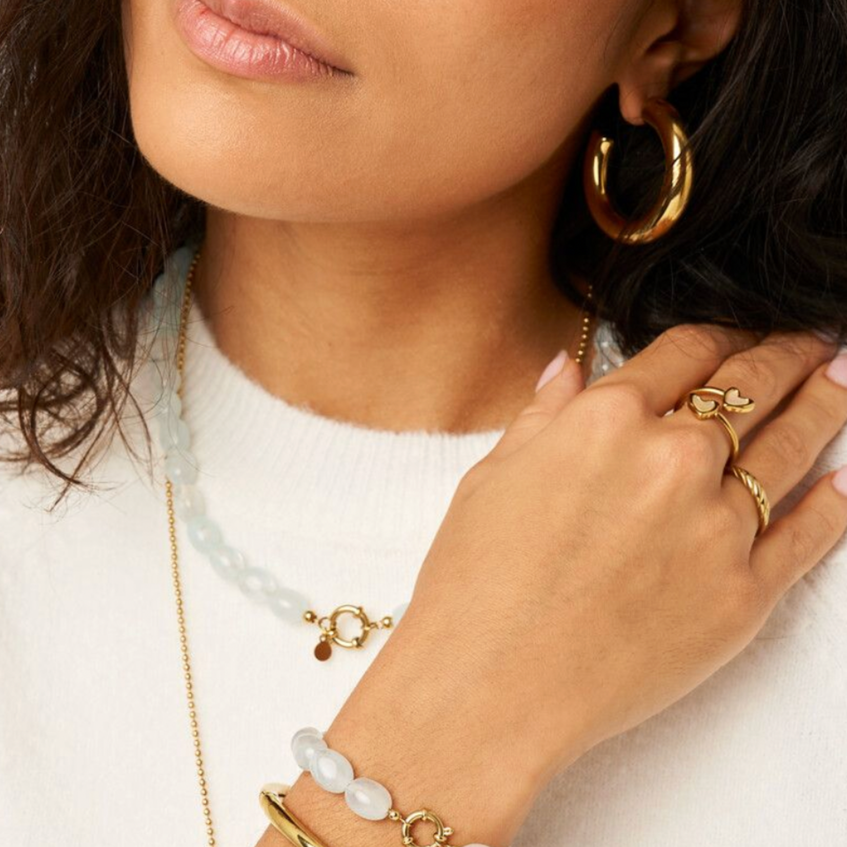 MY JEWELLERY MY JEWELLERY - Licht blauwe kralenarmband