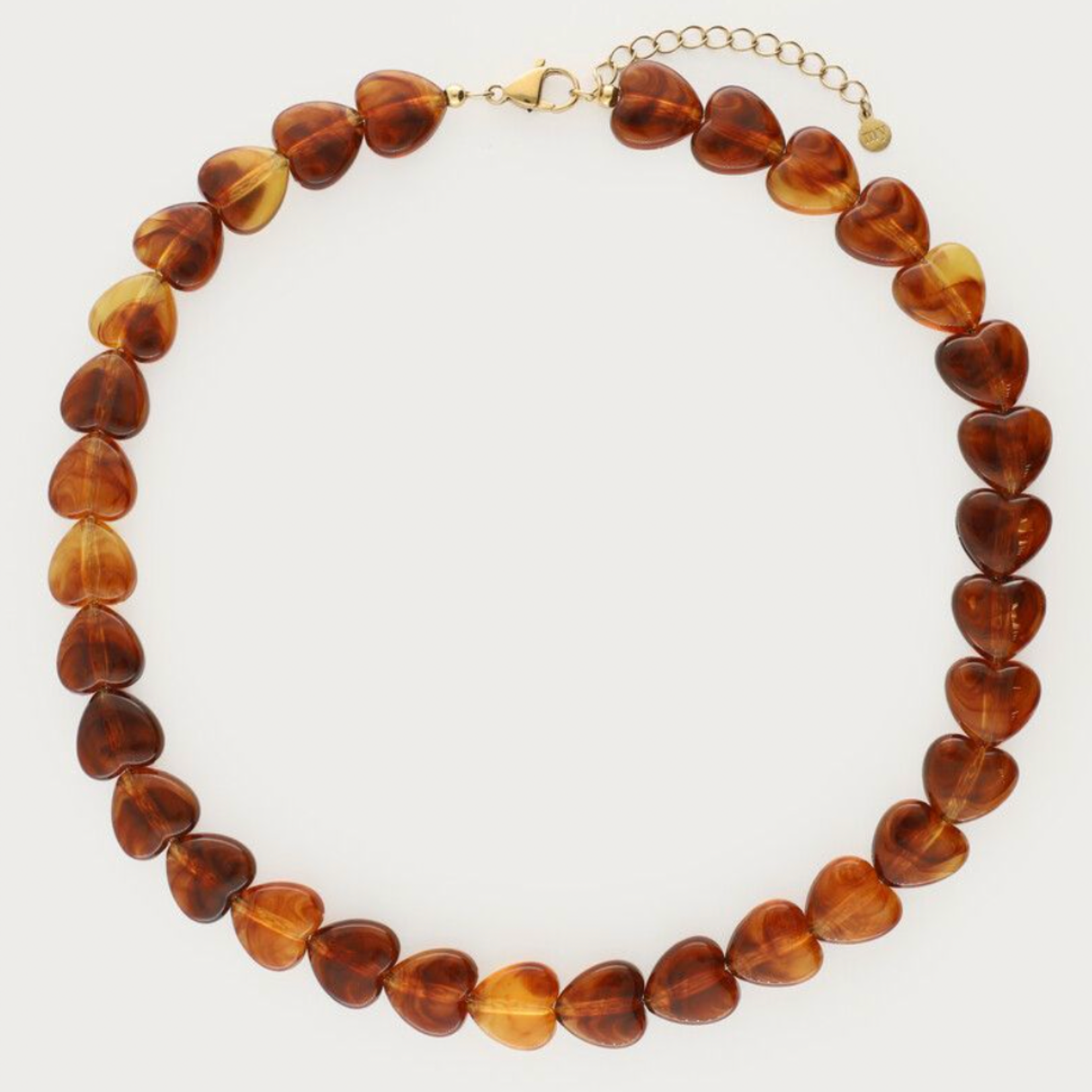 MY JEWELLERY MY JEWELLERY - Bruine smalle hartjes kralenketting