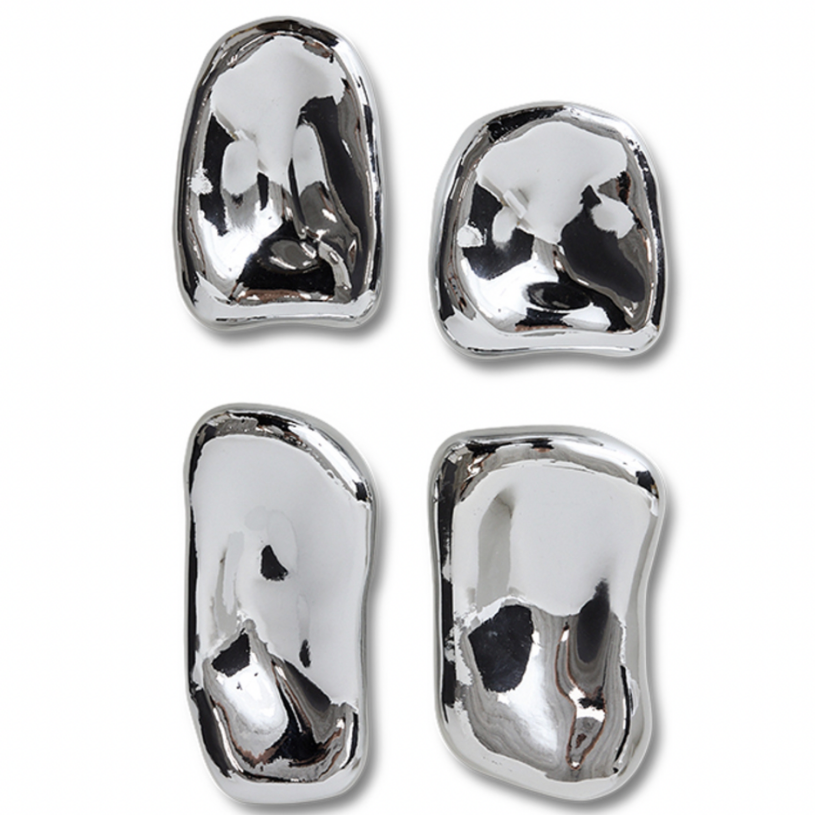 HKLIVING HKLIVING - Glazen sculptuur, chroom set van 4 AWX0014