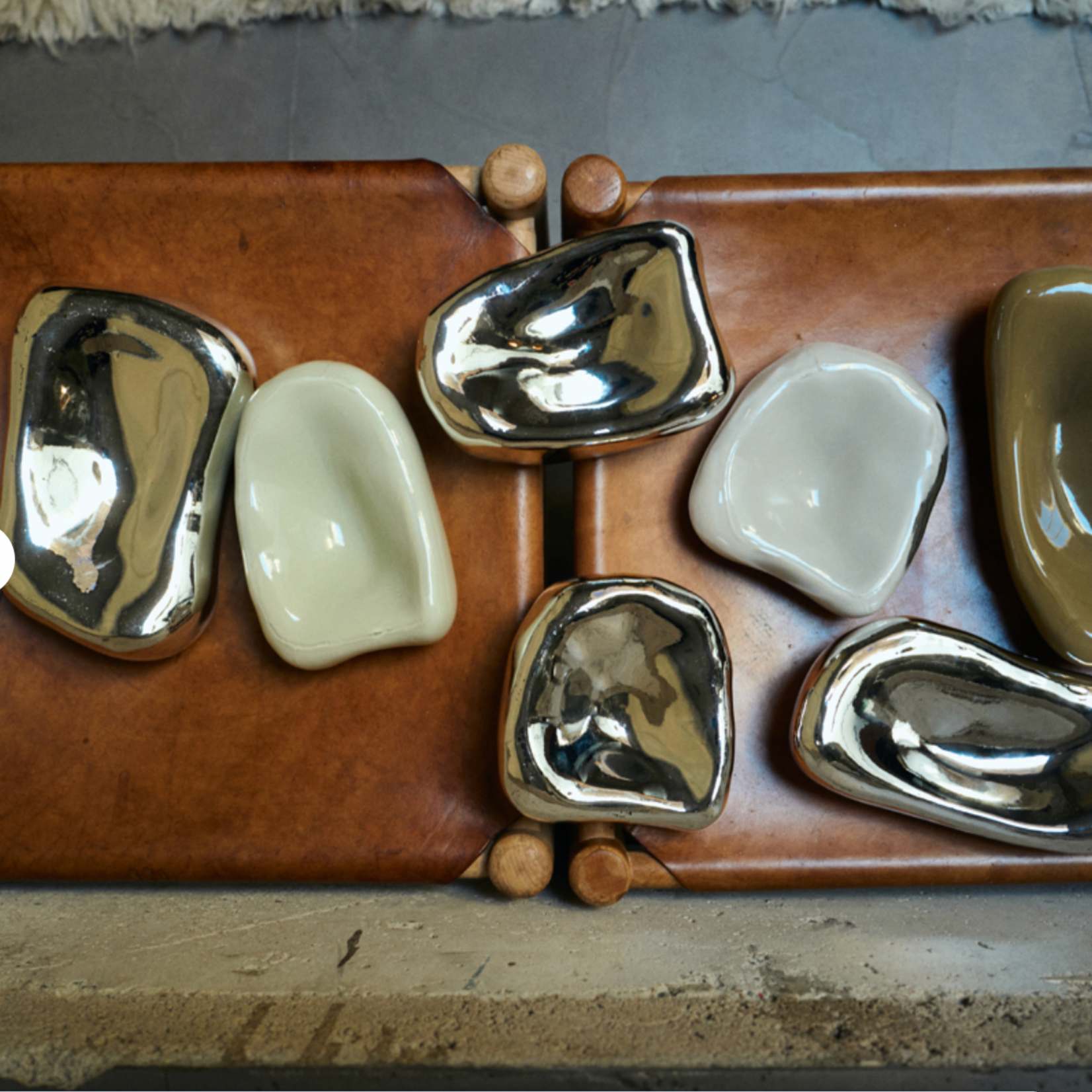 HKLIVING HKLIVING - Glazen sculptuur, chroom set van 4 AWX0014