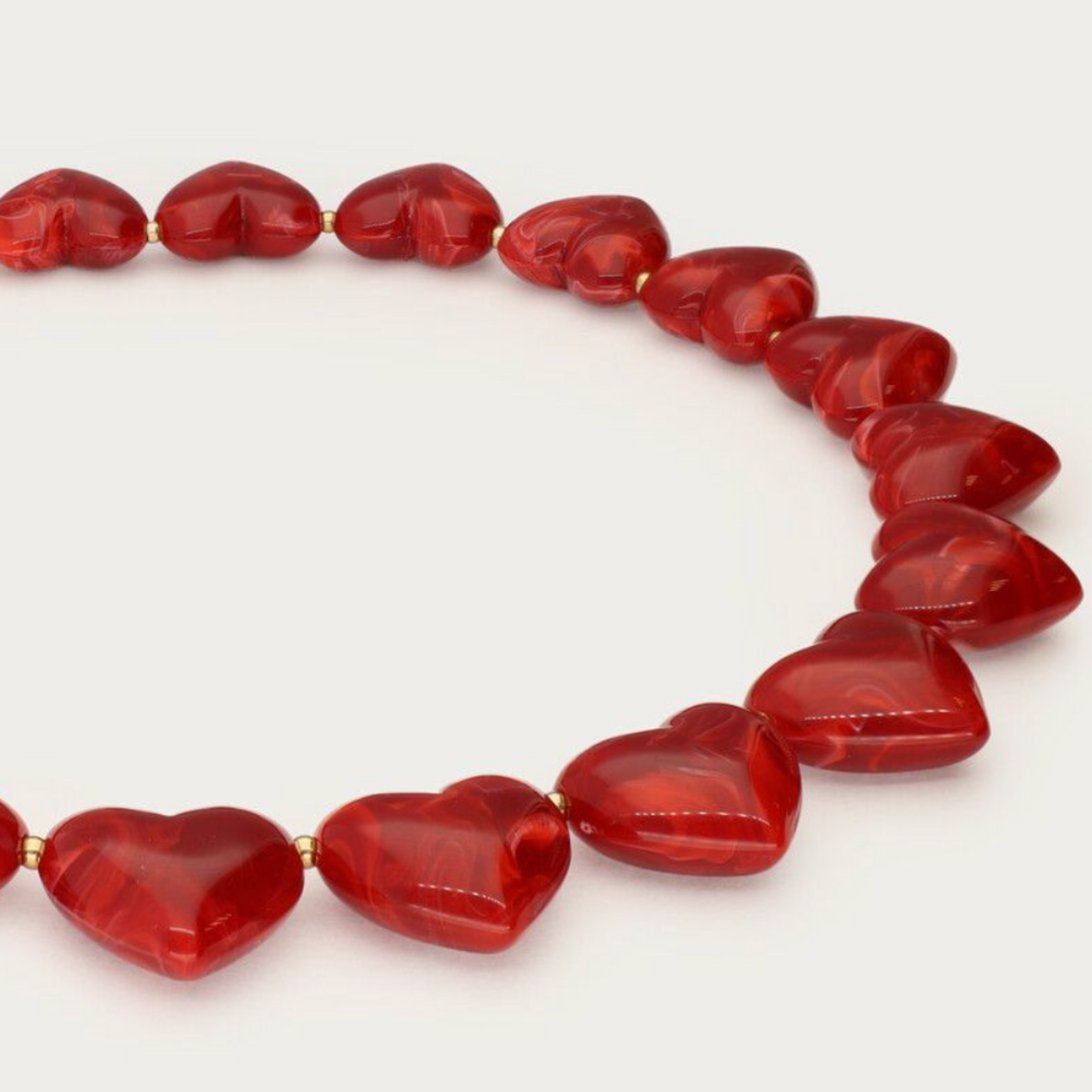 MY JEWELLERY MY JEWELLERY - Rode statement ketting met hartjes