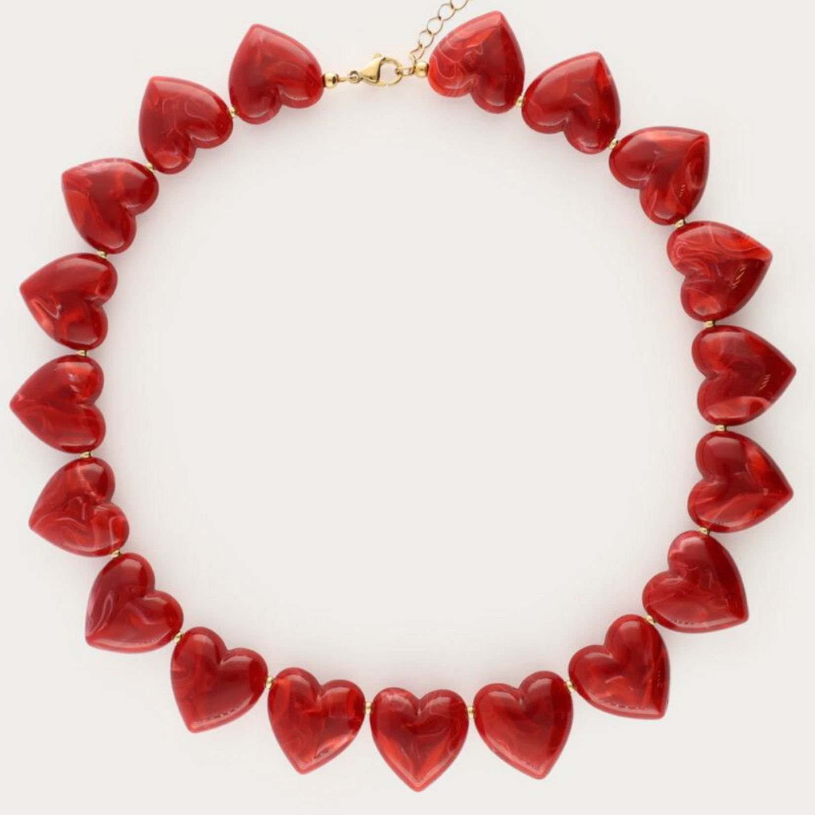 MY JEWELLERY MY JEWELLERY - Rode statement ketting met hartjes