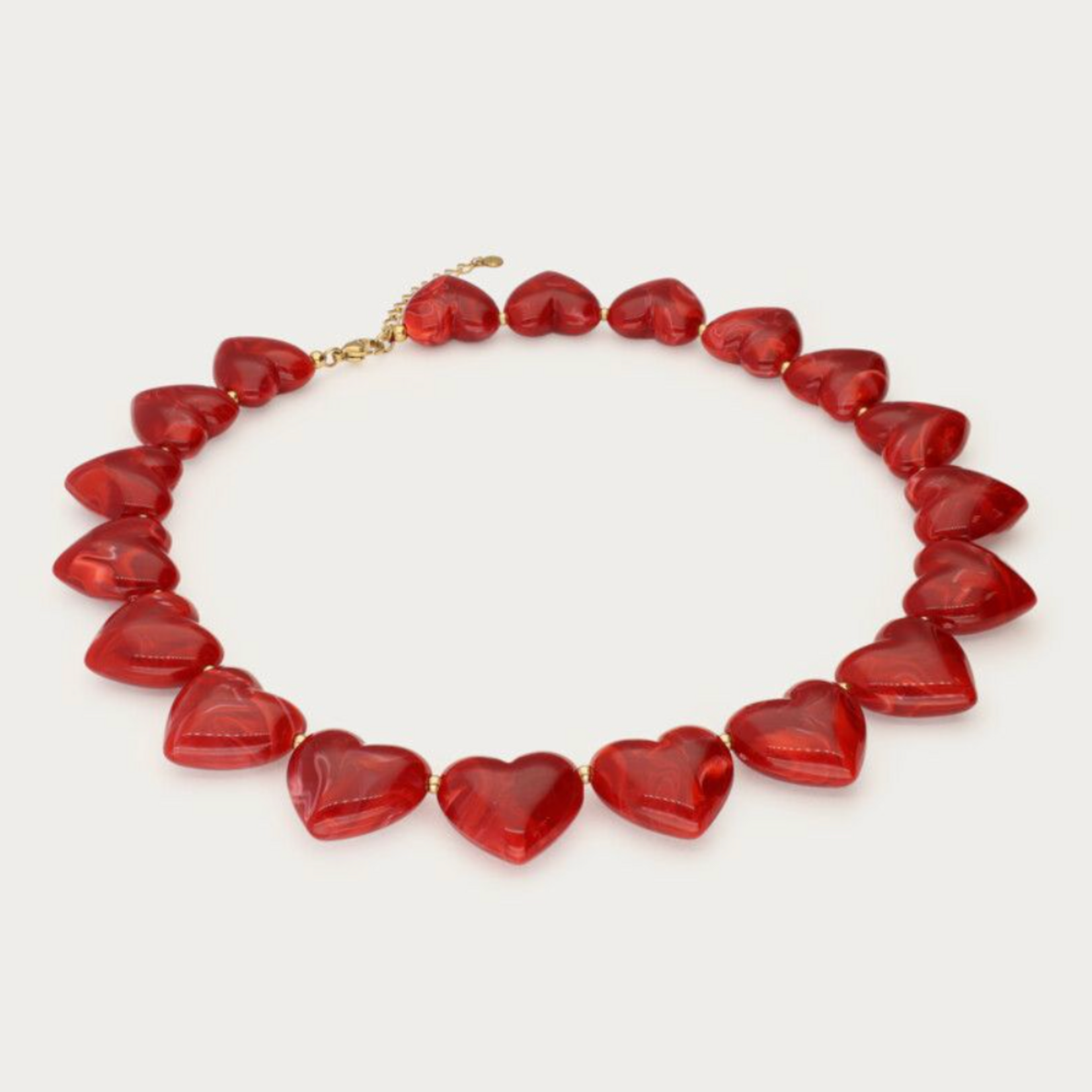 MY JEWELLERY MY JEWELLERY - Rode statement ketting met hartjes