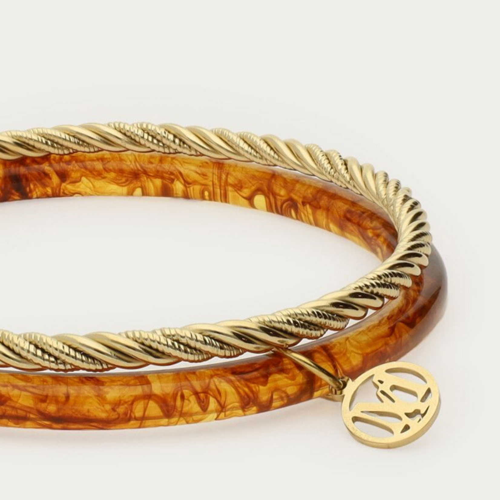 MY JEWELLERY MY JEWELLERY - Bruine dunne bangle set