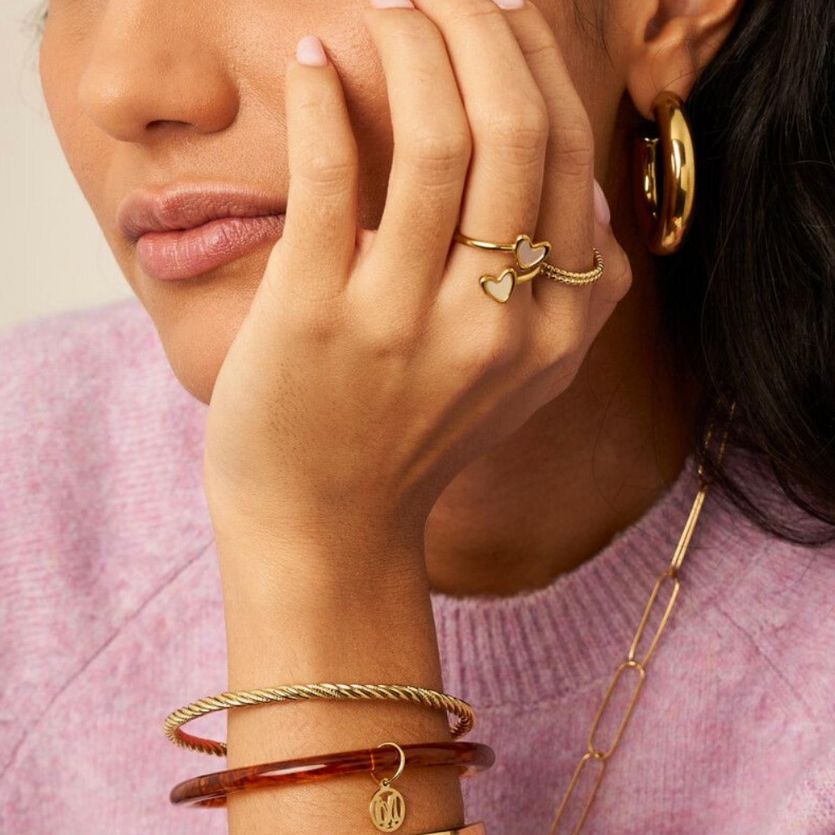 MY JEWELLERY MY JEWELLERY - Bruine dunne bangle set