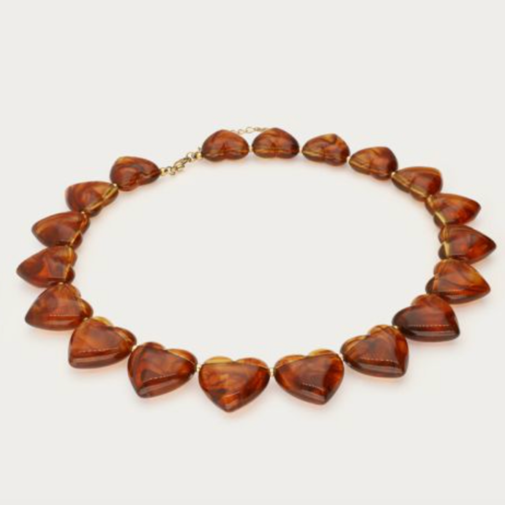 MY JEWELLERY MY JEWELLERY - Bruine statement ketting met hartjes