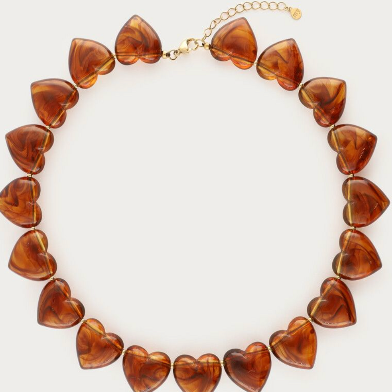 MY JEWELLERY MY JEWELLERY - Bruine statement ketting met hartjes