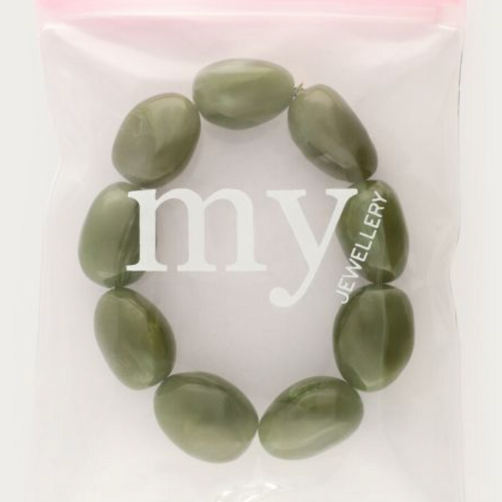 MY JEWELLERY MY JEWELLERY - Donkergroene statement armband met kralen