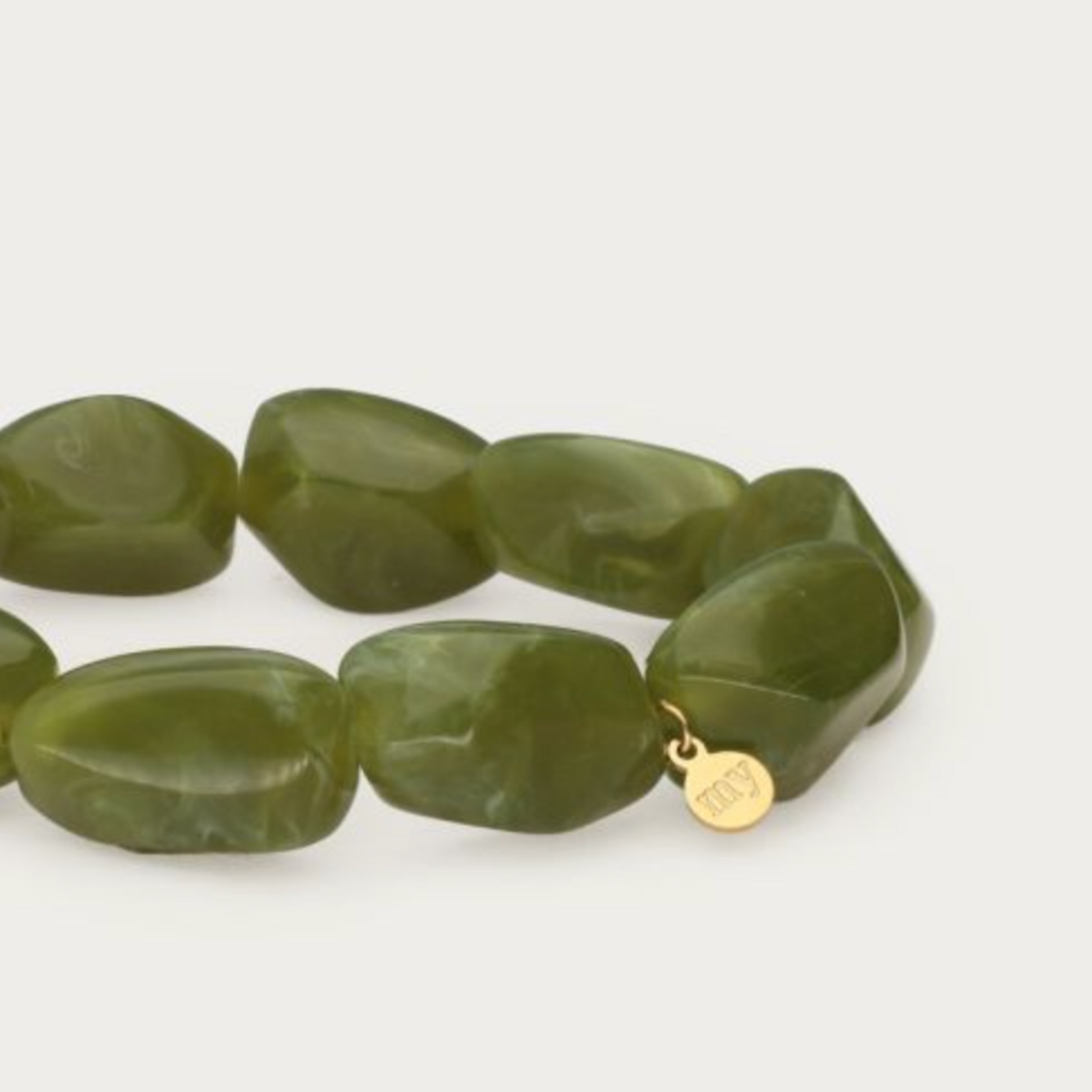 MY JEWELLERY MY JEWELLERY - Groene armband met ovalen kralen