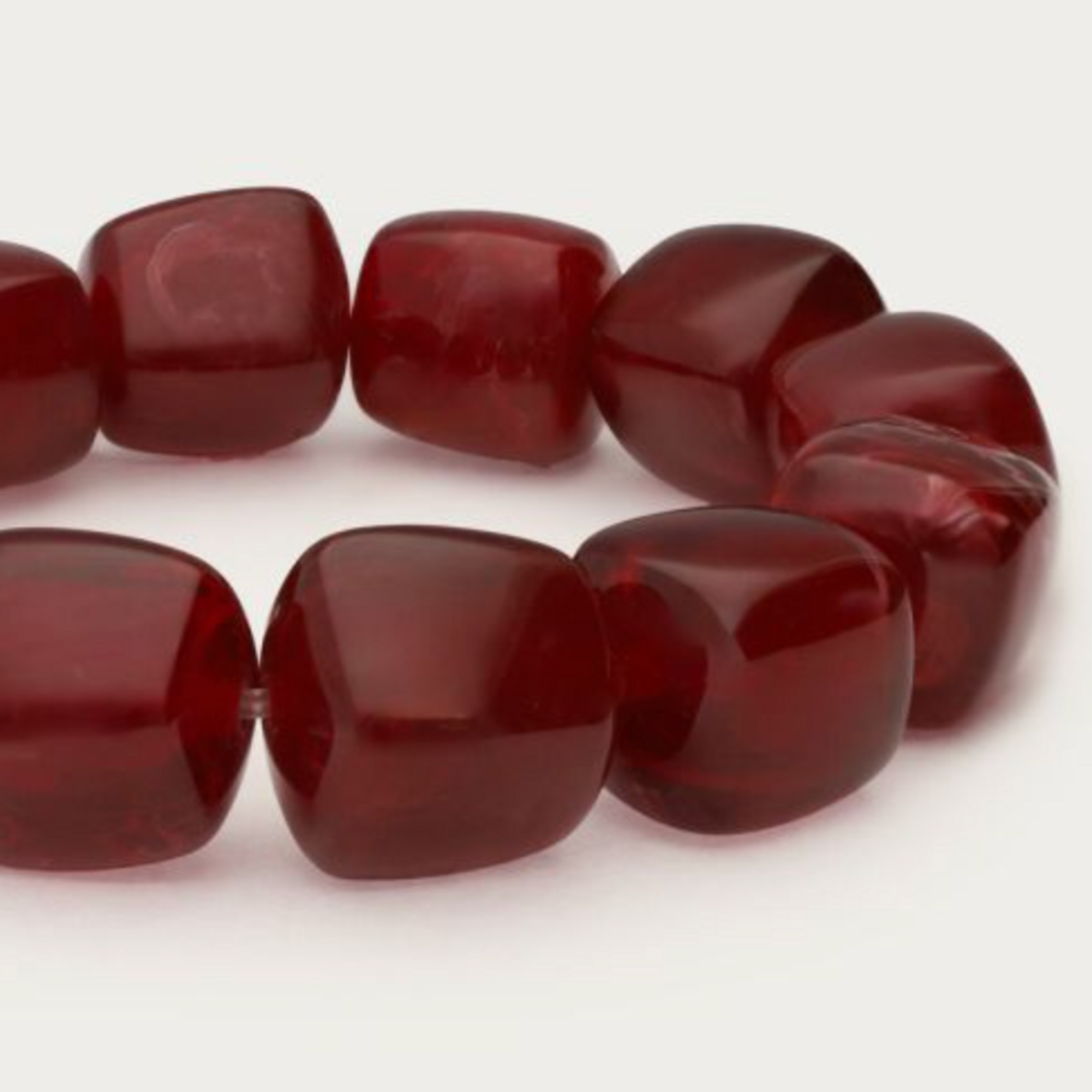 MY JEWELLERY MY JEWELLERY - Burgundy statement armband met vierkante kralen