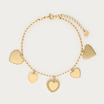 MY JEWELLERY MY JEWELLERY - Love armband met vijf hartjes goud