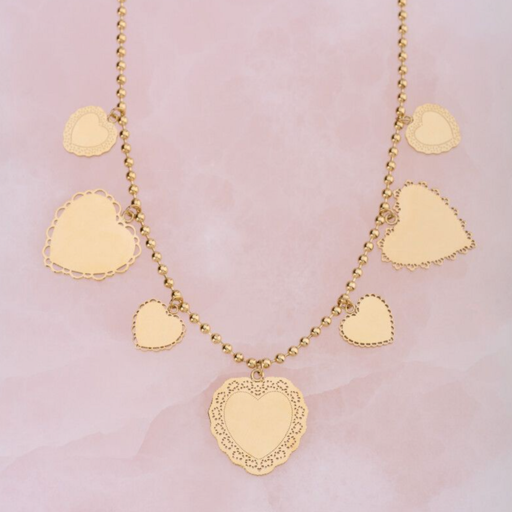 MY JEWELLERY MY JEWELLERY - Love ketting met zeven hartjes goud