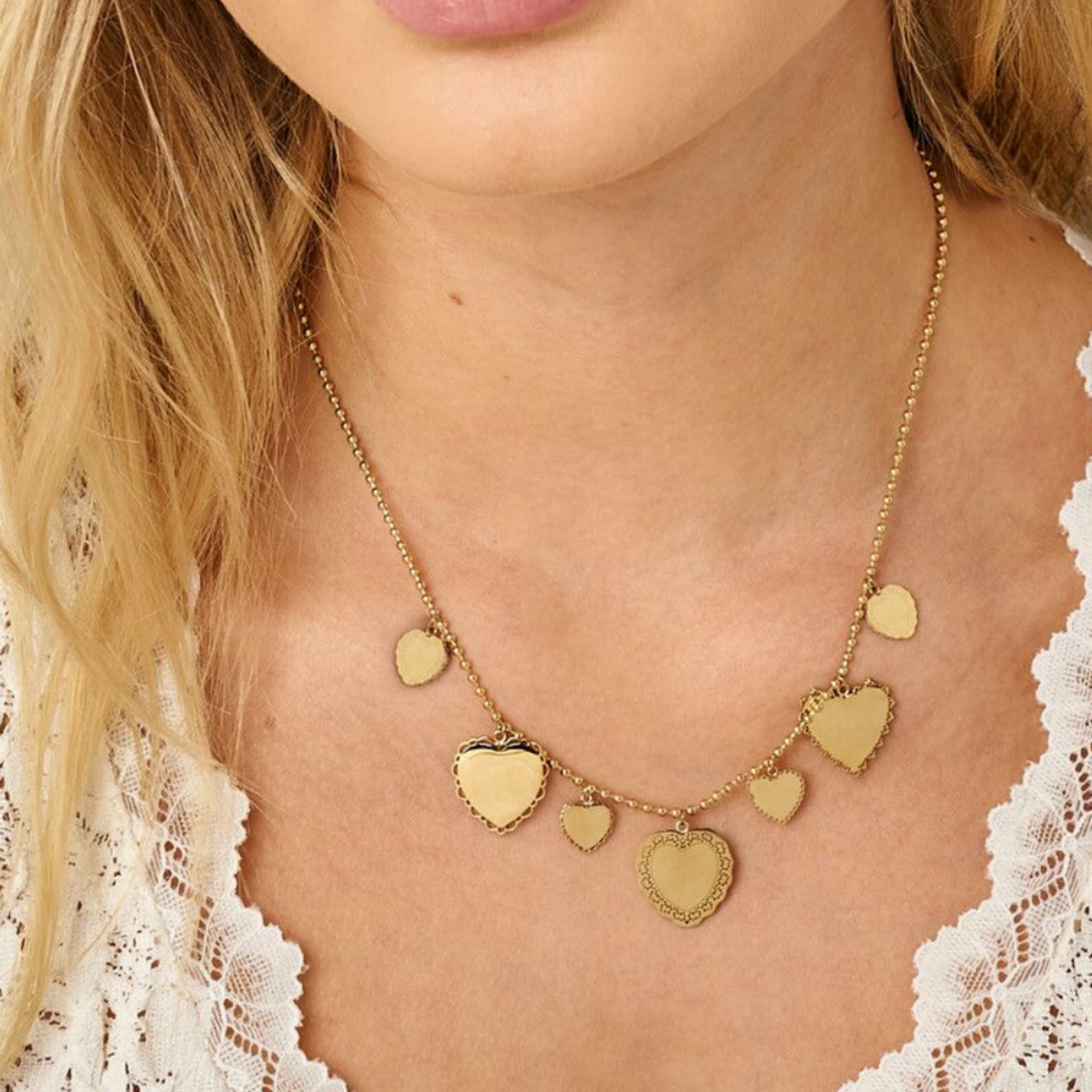 MY JEWELLERY MY JEWELLERY - Love ketting met zeven hartjes goud