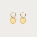 MY JEWELLERY MY JEWELLERY - Love oorringen met groot hartvormige bedel goud