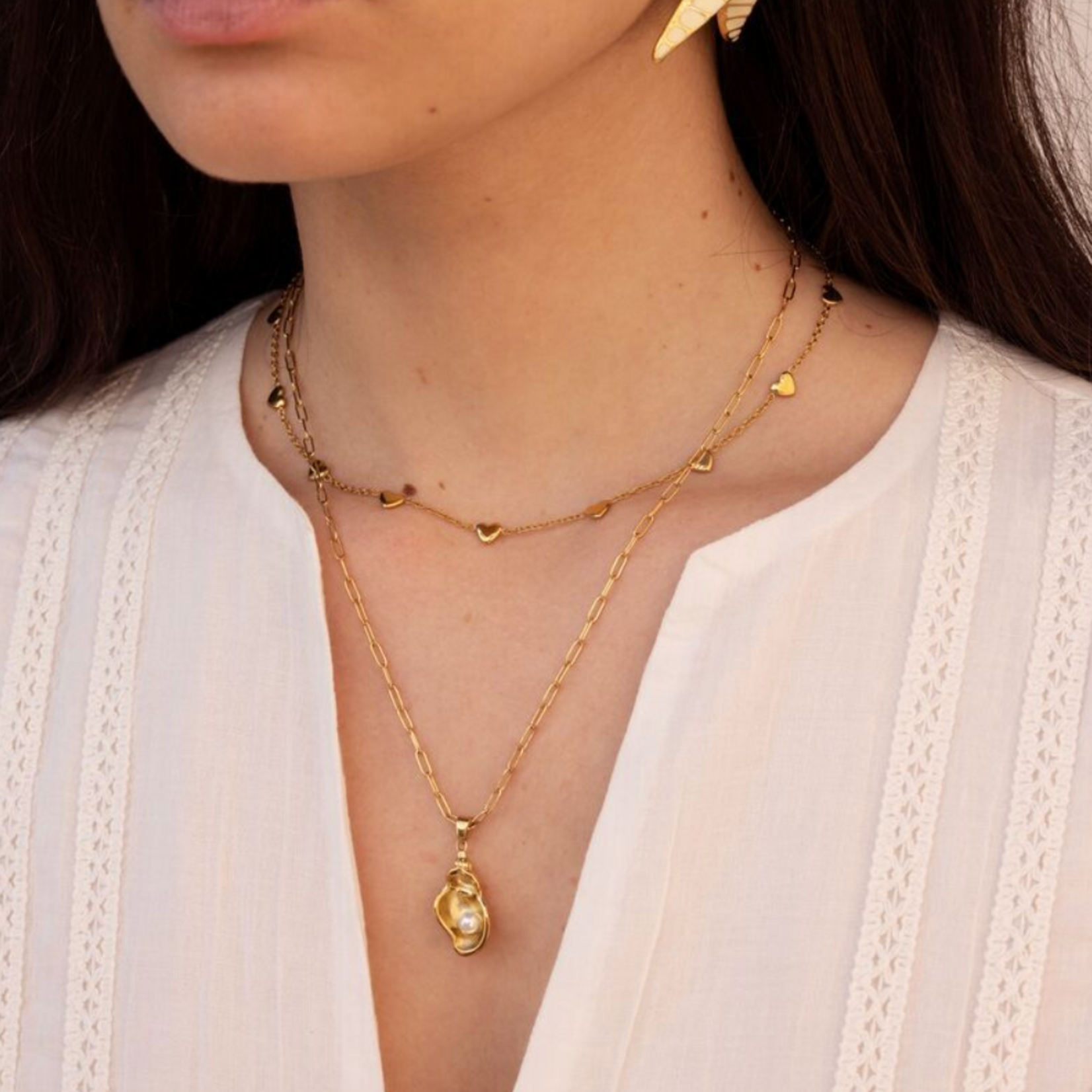 MY JEWELLERY MY JEWELLERY - Ketting met hartjes goud