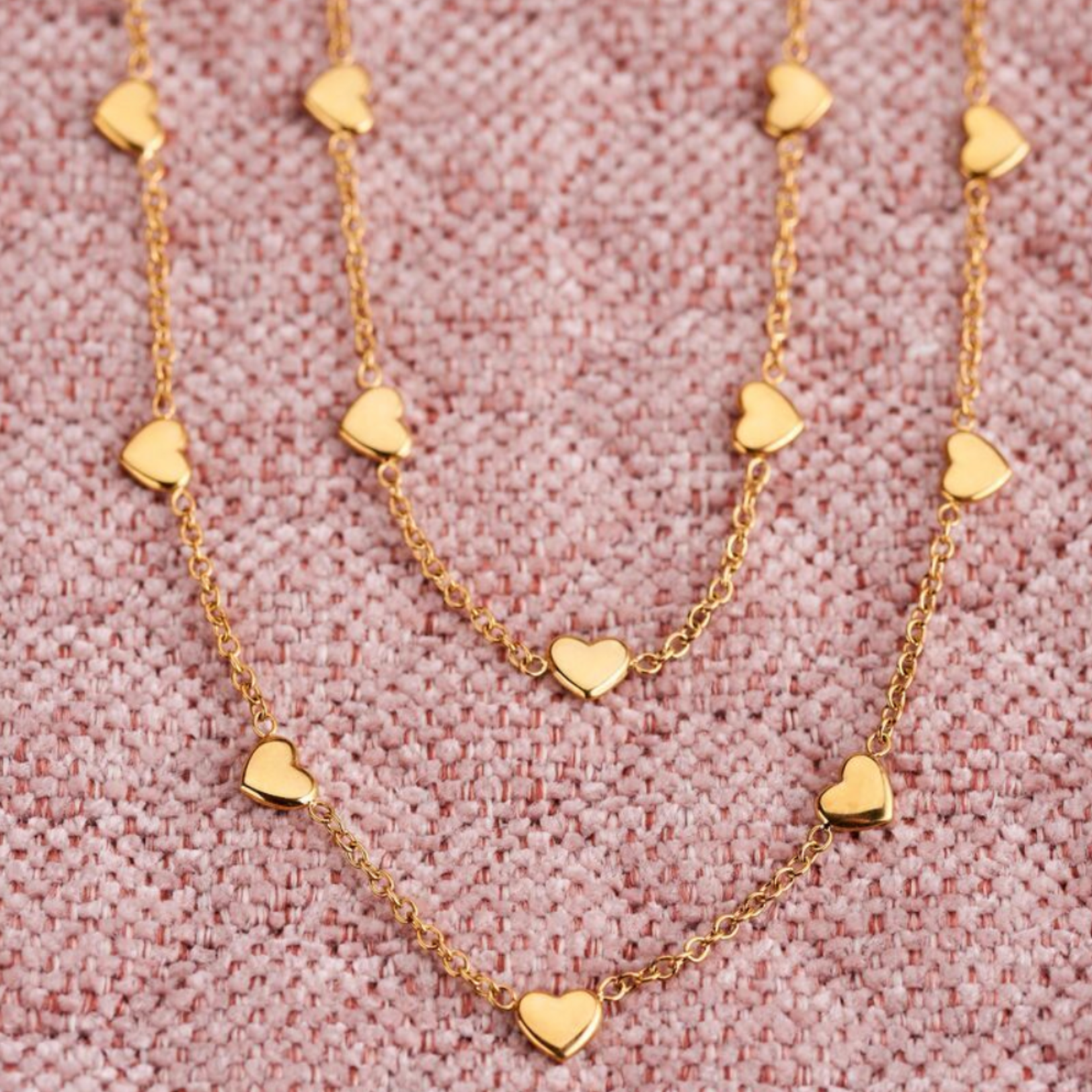 MY JEWELLERY MY JEWELLERY - Ketting met hartjes goud