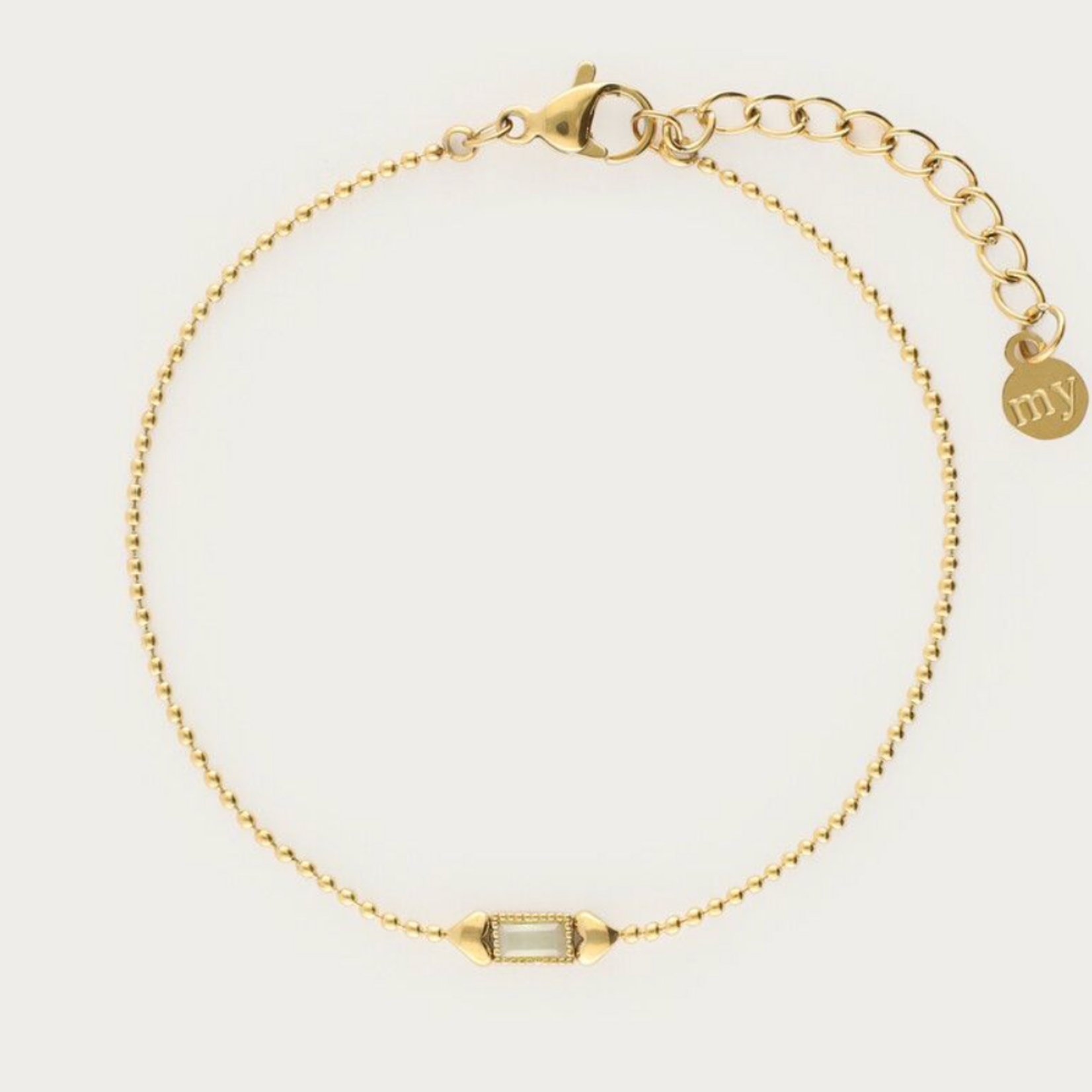 MY JEWELLERY MY JEWELLERY - Armband met peach steen goud