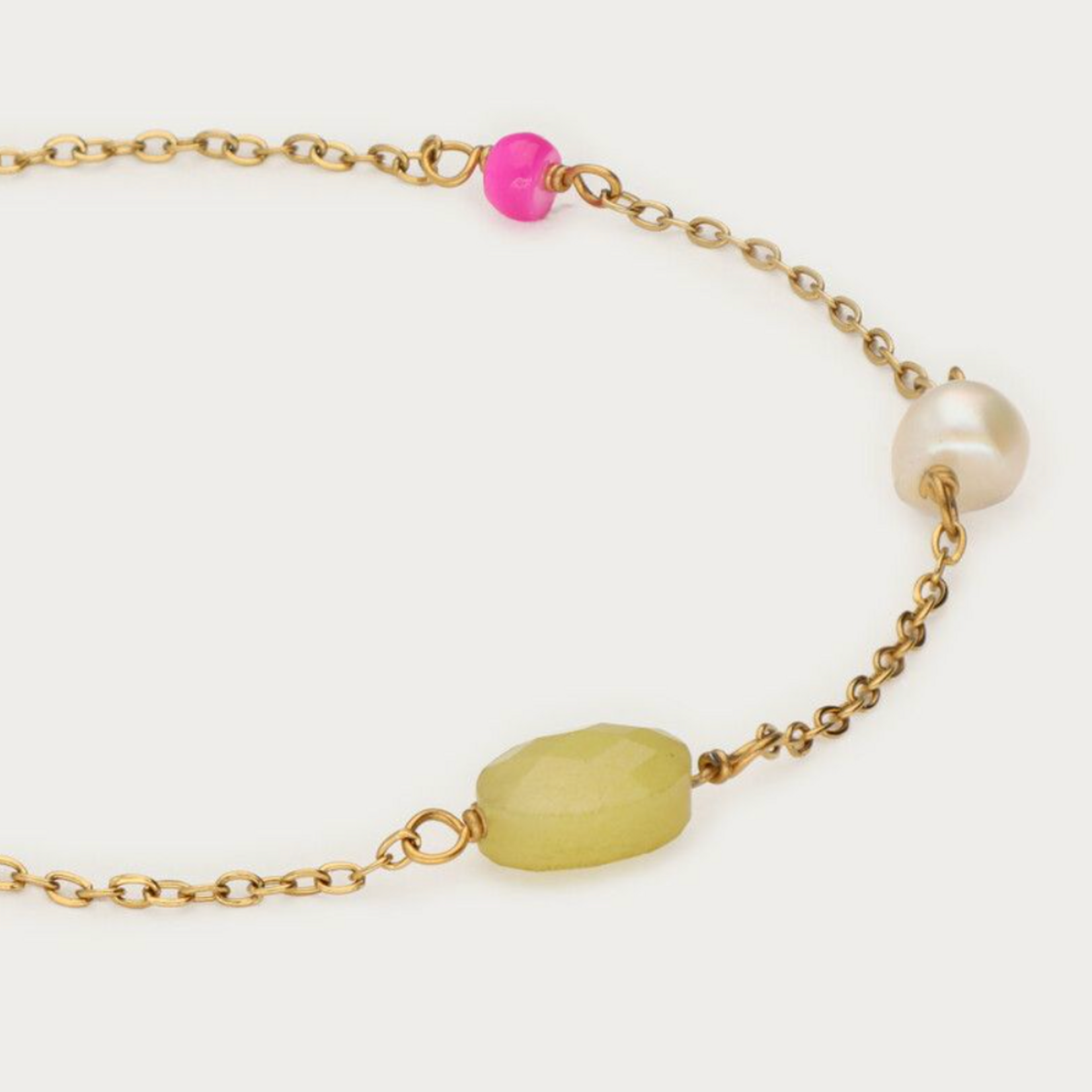 MY JEWELLERY MY JEWELLERY - Armband met zoetwaterparels & multikleur kralen goud