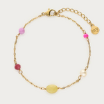 MY JEWELLERY MY JEWELLERY - Armband met zoetwaterparels & multikleur kralen goud