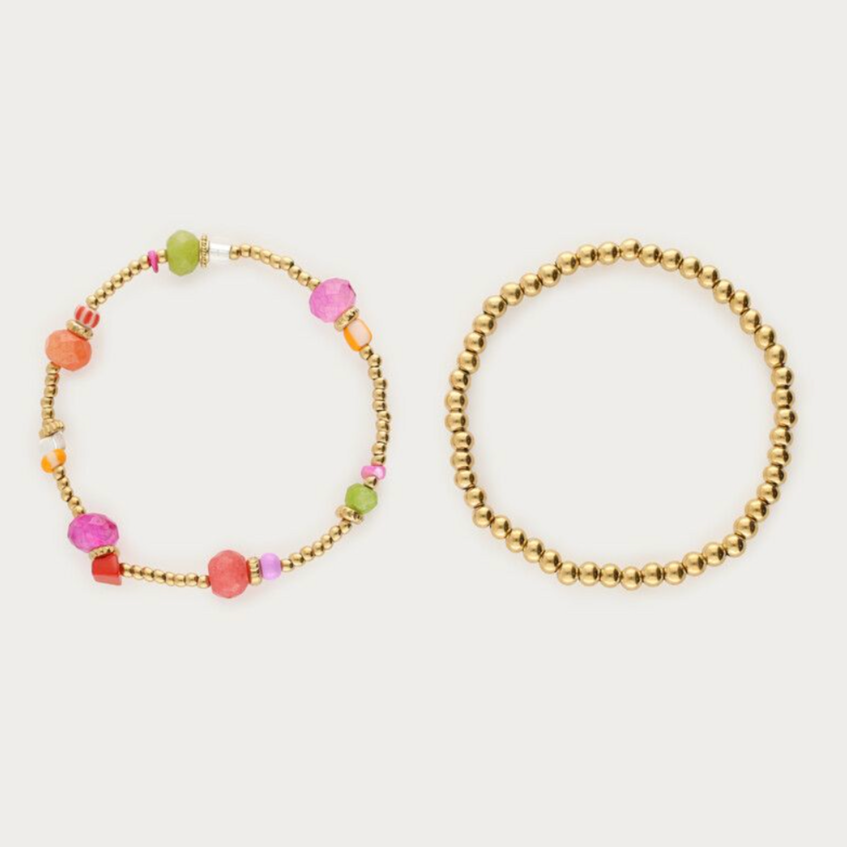 MY JEWELLERY MY JEWELLERY - Armbanden set bold & multikleur kralen goud